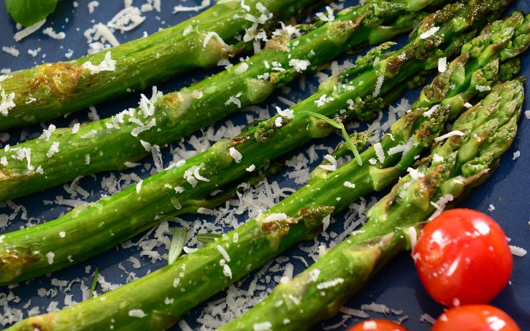 Grilled Asparagus with Pine Nuts and Grapefruit
