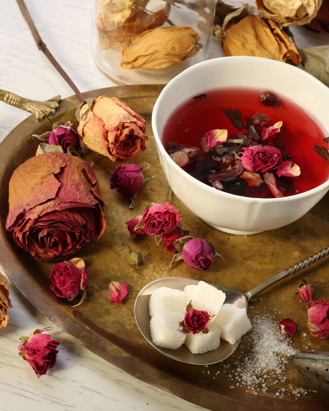 dried whole rose tea